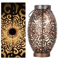 Rétro jardin solaire lampe de décoration creusée ombre lanterne suspendue lampe creuse éclairage extérieur lampe de paysage imperméable