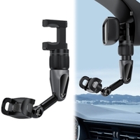 Rétroviseur support pour téléphone Flexible voiture support pour téléphone 360° réglable support de téléphone pour voiture mains libres conduite sûre