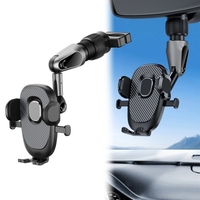 Rétroviseur support pour téléphone Flexible voiture support pour téléphone 360° réglable support de téléphone pour voiture mains libres conduite sûre