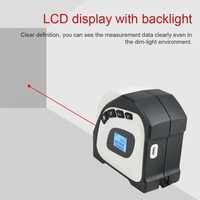Ruban à mesurer laser,  télémètre laser numérique 2 en 1 avec écran LCD,  mesure laser 40 m,  ruban à mesurer 5 m,  zone de mesure/volume/distance/circonférence de Pythagore blanc métrique