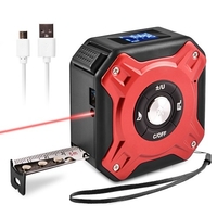 Ruban à mesurer électronique infrarouge,  mesure de télémètre électronique portable 2-en-1 Calibration automatique Mesure infrarouge 131.2Ft Ruban à mesurer 16.5Ft avec écran LCD pour mesurer la distance / surface / volume / Pyhagoras DIY,  Construc