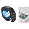Ruban pour étiquetage 91204 Recharges auto-adhésives en plastique,  noir sur blanc