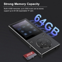 RUIZU D11 8GB Lecteur MP3 MP4 Lecteur de musique BT Radio FM Enregistreur vocal Fente pour carte TF 3.5mm Écouteur Micro intégré Haut-parleur Support Chronomètre Calendrier Réveil Podomètre