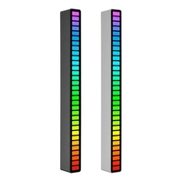 RVB Sound Control Rhythm Lights 32 LED 18 Couleurs Mode Spectre Audio 5 Niveaux de Vitesse 4 Niveaux de Luminosité TYPE-C USB Portable Lumière d