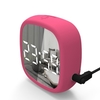 Réveil de voyage Horloge LED numérique Commande vocale Luminosité réglable USB et à piles Horloge miroir de table murale