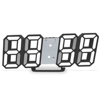 Réveil numérique 3D LED Horloge murale numérique Heure Date Température Affichage Luminosité Réglable