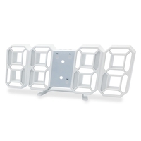 Réveil numérique 3D LED Horloge murale numérique Heure Date Température Affichage Luminosité Réglable