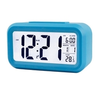 Réveil numérique intelligent avec bouton de rappel de date et de température sur le dessus Horloge de bureau rectangulaire à piles avec veilleuse pour chambre à coucher Enfants Enfants Filles Garçons