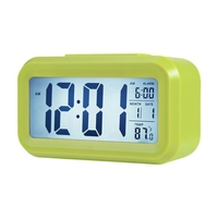 Réveil numérique intelligent avec bouton de rappel de date et de température sur le dessus Horloge de bureau rectangulaire à piles avec veilleuse pour chambre à coucher Enfants Enfants Filles Garçons