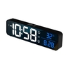 Réveil numérique LED pour chambre Horloge électronique avec thermomètre 2 alarmes Fonction Snooze Luminosité à 5 niveaux Horloges miroir murales USB pour bureau de chevet