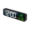 Réveil numérique LED pour chambre Horloge électronique avec thermomètre 2 alarmes Fonction Snooze Luminosité à 5 niveaux Horloges miroir murales USB pour bureau de chevet