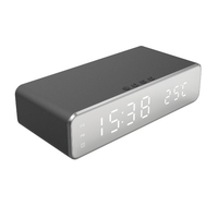 Réveil numérique pour chambre Horloge électronique avec charge sans fil pour téléphone Casque d