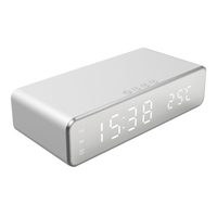 Réveil numérique pour chambre Horloge électronique avec charge sans fil pour téléphone Casque d