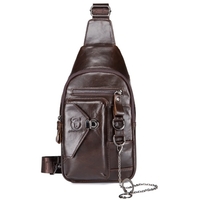 Sac à bandoulière en cuir pour homme avec support pour téléphone portable Sac à bandoulière étanche pour la randonnée,  le cyclisme,  l