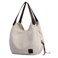 Sac à bandoulière en toile pour femme Sac à main multi-poches Vintage Totes Hobo Bags