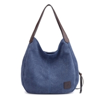 Sac à bandoulière en toile pour femme Sac à main multi-poches Vintage Totes Hobo Bags