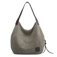 Sac à bandoulière en toile pour femme Sac à main multi-poches Vintage Totes Hobo Bags