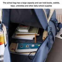 Sac à dos en toile grande capacité étudiants cartable ensemble sac à dos adolescent sac à main sac de messager sac de papeterie Kit livre sac