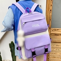 Sac à dos en toile grande capacité étudiants cartable ensemble sac à dos adolescent sac à main sac de messager sac de papeterie Kit livre sac