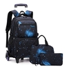 Sac à dos roulant pour enfants Bagages Trolley Sac à roulettes avec sac à déjeuner Sac à crayon