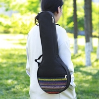 Sac Banjo à 4 Cordes Style Ethnique Sac Banjo Style Folk Sac Gig Bag Tissu Non Tissé avec Doublure en Coton
