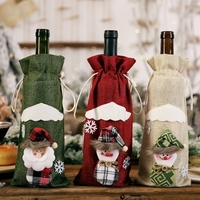 Sac de bouteille de vin de Noël Père Noël Bonhomme de neige Couverture de bouteille de vin Cadeau de Noël Décorations Fournitures