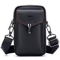 Sac de ceinture en cuir pour hommes Voyage Messenger Crossbody Portefeuille de sac à main pour téléphone portable