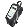 Sac de guidon de vélo à écran tactile Cadre avant étanche pour tube supérieur Poche de vélo Sac de rangement avant de grande capacité pour grand écran de 7 pouces
