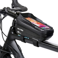Sac de guidon de vélo à écran tactile étanche avant cadre tube supérieur pochette de vélo grande capacité vélo sac de rangement avant pour grand écran de 6, 7 pouces