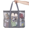 Sac de plage en maille Grand sac de douche à suspendre Trousse de toilette College Dorm Essentials Bag Portable Wash Bag Quick Dry Cosmetic Bag Shower Organizer for Beach Pool Trip Camping Shopping Traveling