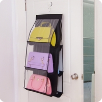 Sac de rangement non-tissé de grande capacité accrochant la perspective multi-couche Anti-poussière Ménage 6 cintres de support de placard de poche