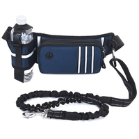 Sac de taille réfléchissant avec laisse de chien élastique rétractable