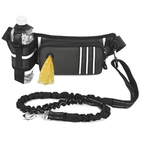 Sac de taille réfléchissant avec laisse de chien élastique rétractable