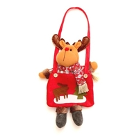 Sac fourre-tout de bonbons de Noël Xmas Santa Claus Snowman Elk Pattern Sacs fourre-tout réutilisables