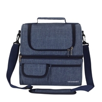 Sac isotherme à double compartiment étanche Boîte à lunch étanche avec bandoulière pour pique-nique Plage Voyage Bureau de travail