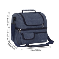 Sac isotherme à double compartiment étanche Boîte à lunch étanche avec bandoulière pour pique-nique Plage Voyage Bureau de travail