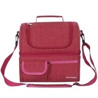 Sac isotherme à double compartiment étanche Boîte à lunch étanche avec bandoulière pour pique-nique Plage Voyage Bureau de travail
