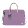 Sac pour ordinateur portable BUBM 15, 6 pouces Sac pour ordinateur portable durable et résistant aux rayures de grande capacité avec pendentif ours rose clair