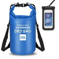 Sac étanche étanche et étui pour téléphone Roll Up Dry Sack & Phone Holder Sac seau de grande capacité pour le camping,  la natation à la dérive