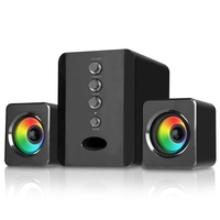 SADA D-202 USB filaire combinaison haut-parleurs ordinateur haut-parleurs LED lumière colorée basse stéréo lecteur de musique Subwoofer boîte de son pour ordinateur portable de bureau ordinateur portable tablette PC téléphone intelligent