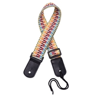 Sangle réglable ukulélé en coton doux arc-en-ciel tissé ceinture d