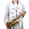 Sangle/Courroie de Cou de Saxophone Réglable En Cuir Nylon Rembourré avec Crochet Fermoir