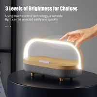 Sans fil charge veilleuse Support jouer musique rotatif support pour téléphone LED lampe de bureau tactile lumières 3 gradation lampe de chevet pour la maison table de chevet