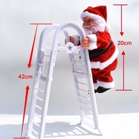 Santa Claus Escalade Échelle Somersault À Piles Monter et Descendre Échelle Double Escalade Père Noël Faire Un Sault Avec Musique Décor De Noël Ornements De Noël