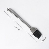 Sauce Brosse à badigeonner Barbecue Barbecue Grill Broche à pâtisserie Résistant à la chaleur Cuisson Cuisson Silicone Longue Brosse Poignées en acier inoxydable