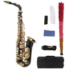 Saxophone alto Mib Laiton laqué or E Flat Sax 82Z Type de clé Instrument à vent avec brosse de nettoyage Gants en tissu Sangle Etui rembourré
