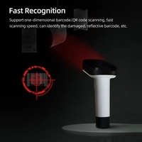 Scanner de code à barres portable USB filaire + 2.4G + BT Prise en charge de la connexion à trois modes Scan de code à barres unidimensionnel / QR
