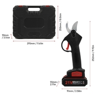 Sécateur électrique sans fil portable 21 V avec étui de transport batterie au lithium rechargeable 1200 mAh et chargeur alimenté par arbre branche sécateur tondeuses de jardin 30 mm de diamètre