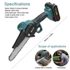 Scies à chaîne électriques portatives de 21V 6pouce de 6pouce,  rechargeables Petites Scies à chaîne à fendage à bois 21V 6pouce,  portatives Scies à taille à épuisement électrique rechargeables Petites Scies à chaîne à fendage à bois (2piles