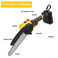 Scies électriques portatives à tailler de 21V 8pouce,  petites scie à bois avec système de lubrification pour coupe de vergers de jardin